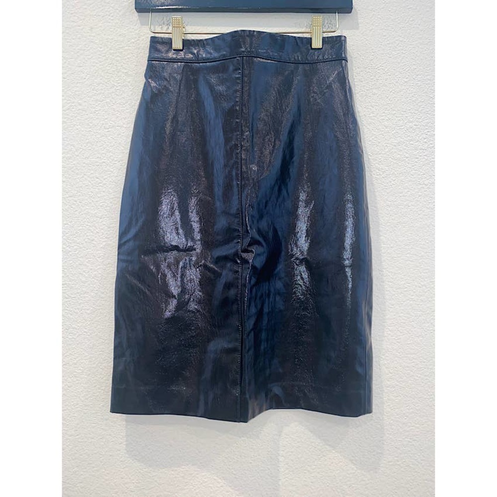 DRAE Black Faux-Leather Miell Skirt Patent Pencil size Small NWT